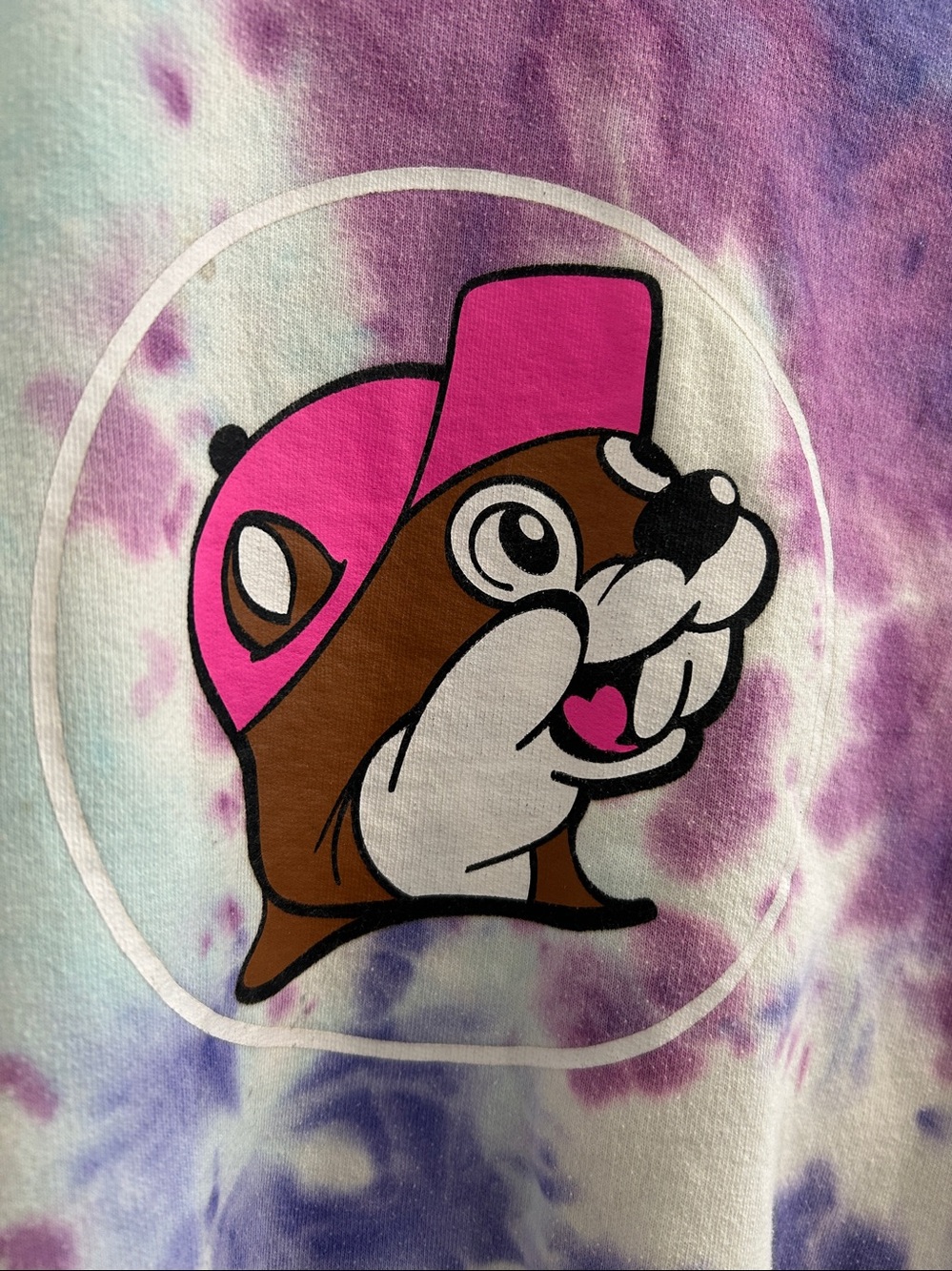 Buc-ee's Purple and Pink Tie-Dye Crewneck Sweatshirt | XS - Picture 2 of 5